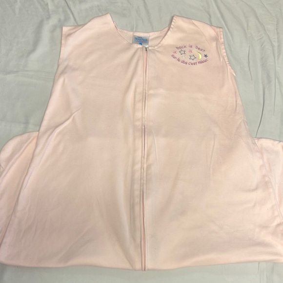 Halo - pink cotton Sleeveless Baby Sleep Sack - Picture 1 of 5